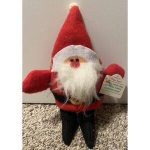 Vintage Hallmark Pocket Santa Christmas 1984 Plush Cloth Holds Treats Gifts New